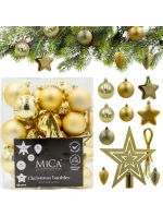 DEKORATÍVNE PLASTOVÉ OZDOBY BEZPEČNÉ 40KS ZLATÁ SĽUDA