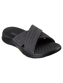 Dámske šľapky Skechers GO WALK FLEX SANDAL IMPRESSED 141420 BKGY