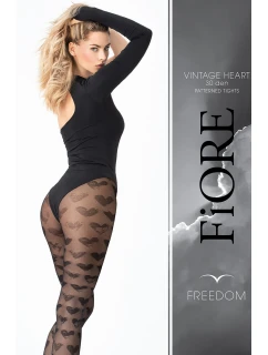 Vintage Heart 30 DEN model 18032778 kolor:black - Fiore