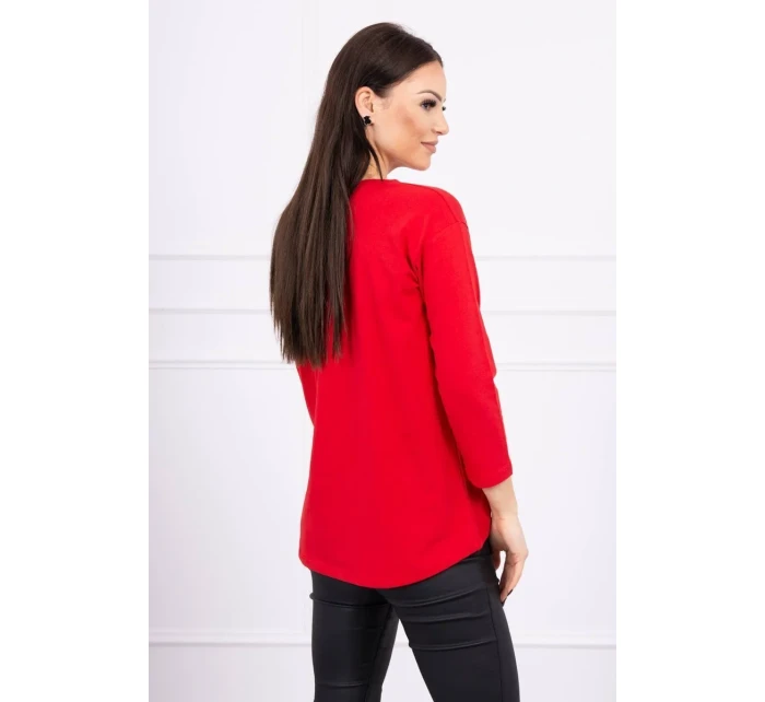 model 18743912 červená halenka s 3D grafikou - K-Fashion model 18743912 červená halenka s 3D grafikou - K-Fashion