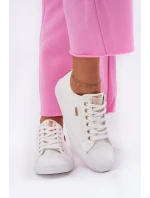 Trampki Damskie Z Eko Skóry Big Star RR274748 Białe Trampki Damskie Z Eko Skóry Big Star RR274748 Białe