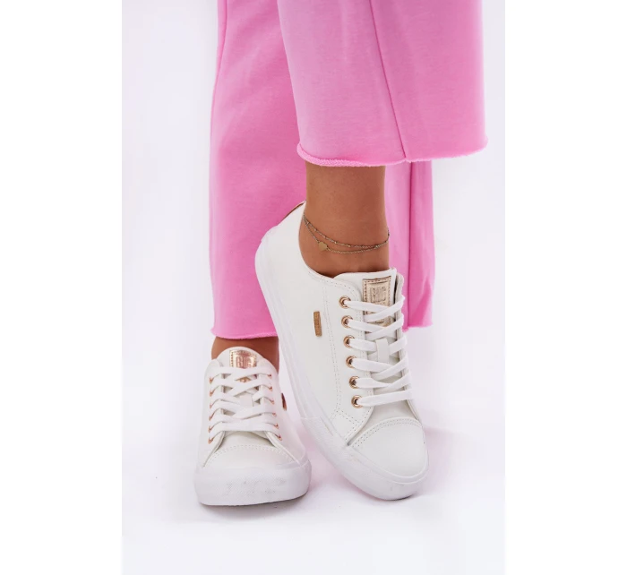 Trampki Damskie Z Eko Skóry Big Star RR274748 Białe Trampki Damskie Z Eko Skóry Big Star RR274748 Białe