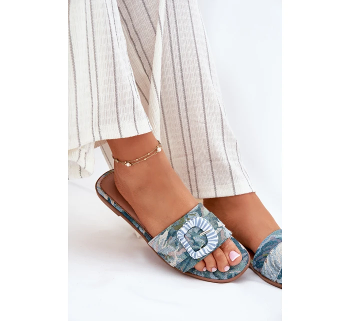 Ploché Dámské Pantofle S Modré model 21696506 - Boto Ploché Dámské Pantofle S Modré model 21696506 - Boto