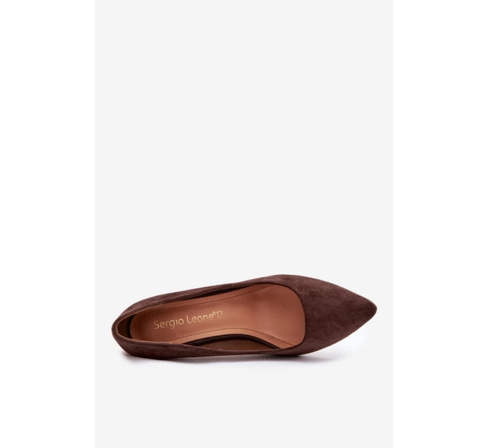 Eko semišové lodičky Sergio Leone 1336 čokoládové
