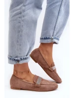 Dámské mokasíny s kamínky Světle hnědá Ralrika Dámské mokasíny s kamínky Světle hnědá Ralrika