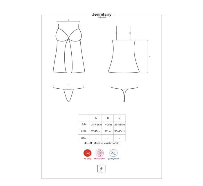 Úžasná košieľka Jennifairy babydoll - Obsessive Úžasná košieľka Jennifairy babydoll - Obsessive