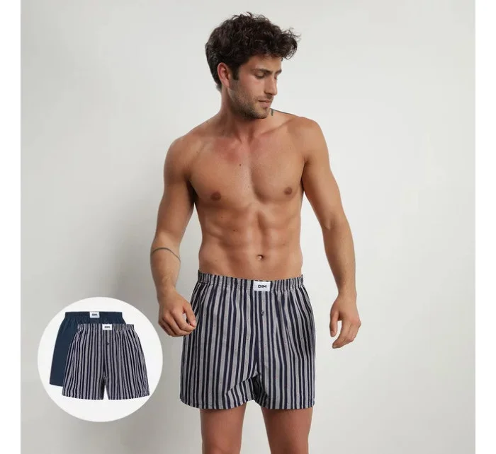 Pánské volné boxerky 2 ks BOXER Green / Tmavě modrá s šedou model 20084638 - DIM Pánské volné boxerky 2 ks BOXER Green / Tmavě modrá s šedou model 20084638 - DIM