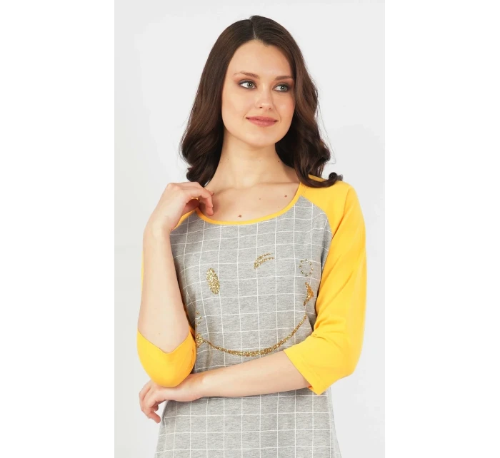 Dámská noční košile s tříčtvrtečním rukávem model 15781376 - Vienetta Dámská noční košile s tříčtvrtečním rukávem model 15781376 - Vienetta