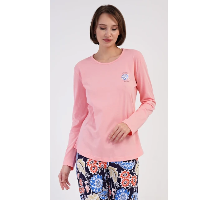 Dámske dlhé pyžamo Kvety Dámske dlhé pyžamo Kvety