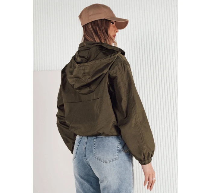 Dámská přechodná bunda s kapucí zelená Dstreet model 21974318 - FashionStreet