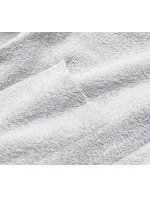 Svetlosivý dlhý vlnený prehoz cez oblečenie typu alpaka s kapucňou (M105-1)