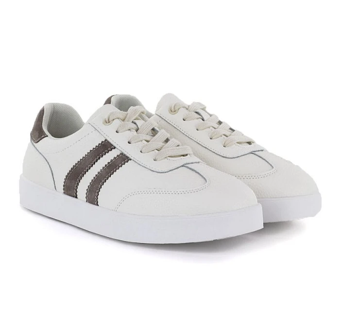 Dámské krémové kožené polobotky model 22116499 - VINCEZA