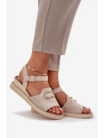 Dámské Sandály Na Klínu S Ozdobou Béžové model 21685257 - Boto