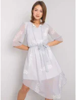 Šaty LK SK model 17355921 světle šedá - FPrice Šaty LK SK model 17355921 světle šedá - FPrice