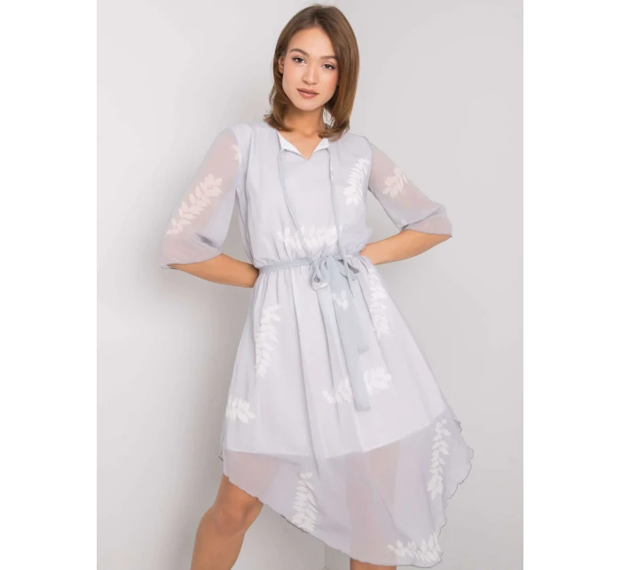 Šaty LK SK model 17355921 světle šedá - FPrice Šaty LK SK model 17355921 světle šedá - FPrice