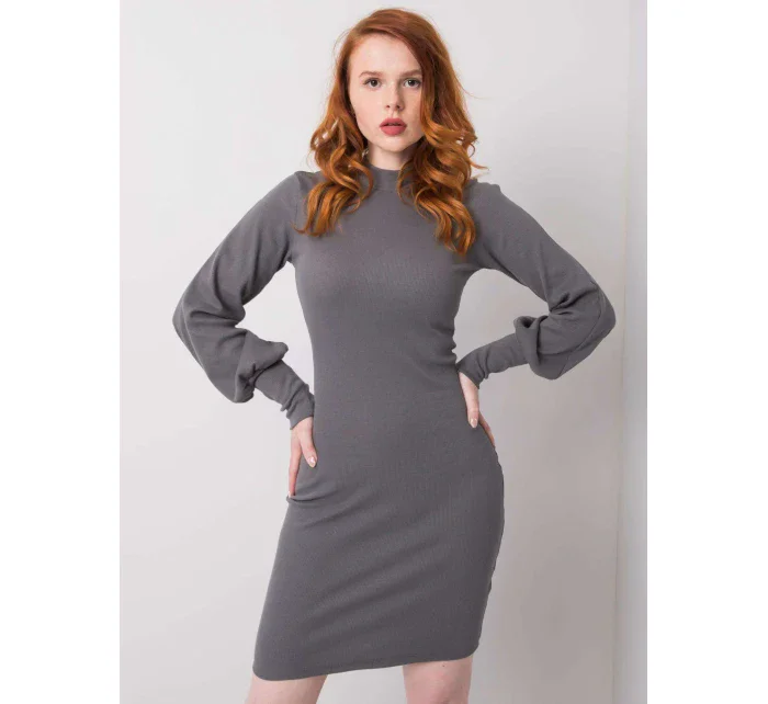 Šaty RV SK model 15003034 tmavě šedá - FPrice Šaty RV SK model 15003034 tmavě šedá - FPrice