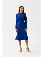 S347 Šaty s rozparkami vpredu - kráľovská modrá