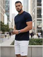 Pánske klasické tmavomodré tričko FashionStreet RX5673