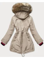 Dámska zimná bunda s kožušinou béžová (can-579big) Dámska zimná bunda s kožušinou béžová (can-579big)