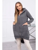 Zateplená mikina so zipsom na chrbte grafitová