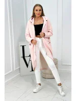 Zateplená dlhá mikina prášková ružová melanž