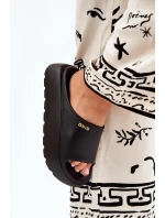 Piankowe Klapki Damskie Na Platformie Big Star RR274A567 Czarne Piankowe Klapki Damskie Na Platformie Big Star RR274A567 Czarne