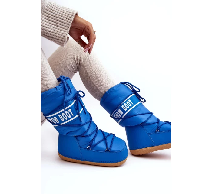 Dámské vysoké boty do sněhu modré model 20976125 - SWEET SHOES