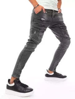 Pánské bojové džínové kalhoty tmavě šedé Dstreet UX3288