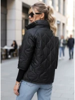 Dámska prešívaná prechodná bunda čierna FashionStreet TY5542 Dámska prešívaná prechodná bunda čierna FashionStreet TY5542