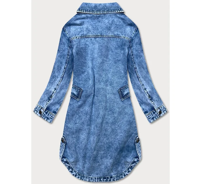 Světle modrá volná dámská džínová přes oblečení model 16996491 - P.O.P. SEVEN Světle modrá volná dámská džínová přes oblečení model 16996491 - P.O.P. SEVEN