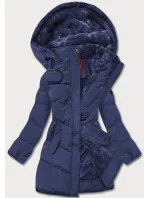 Tmavomodrá prešívaná dámska zimná bunda (2m-963) Tmavomodrá prešívaná dámska zimná bunda (2m-963)