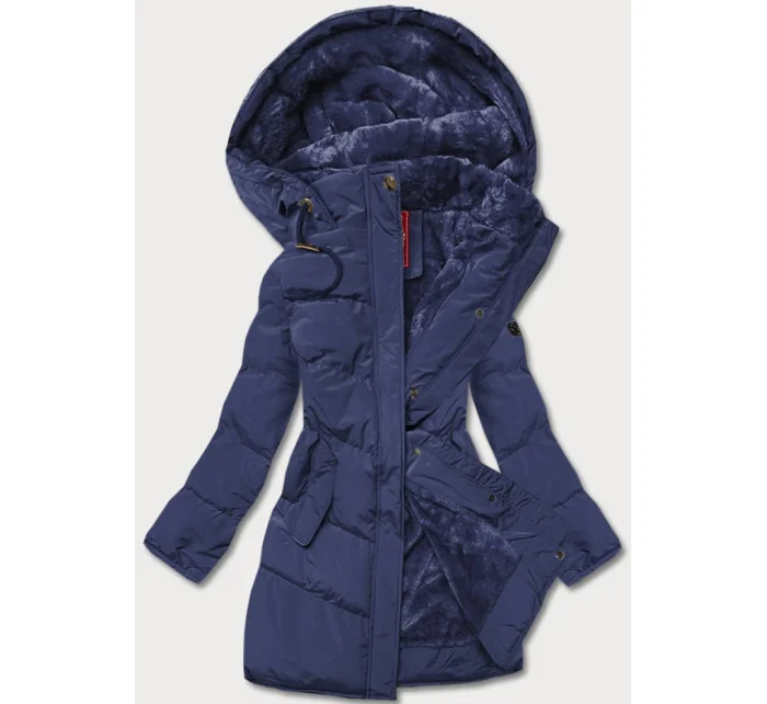 Tmavomodrá prešívaná dámska zimná bunda (2m-963) Tmavomodrá prešívaná dámska zimná bunda (2m-963)