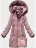 Zimní bunda v pudrově růžové barvě s odepínací kapucí model 21248733 - S'WEST