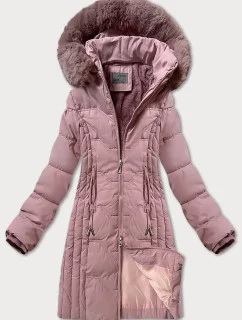 Zimná bunda v púdrovo ružovej farbe s odnímateľnou kapucňou S'west (R8199-51)