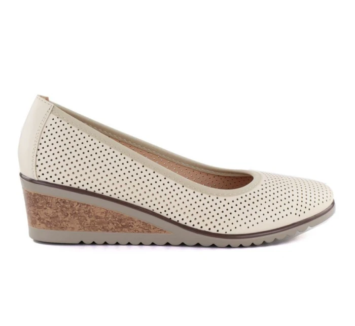 Dámské otevřené lodičky na platformě béžové barvy model 22015114 - VINCEZA