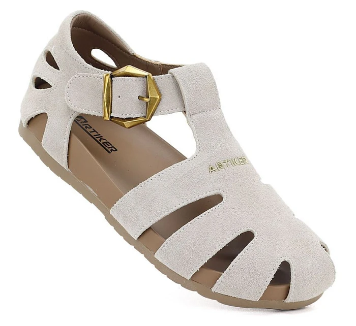 Dámské béžové kožené sandály Artiker model 22121878
