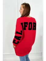 Izolovaná mikina s nápisom California červený