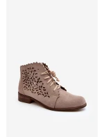 Dámské Šněrovací Botky  Beige model 21646147 - Zazoo