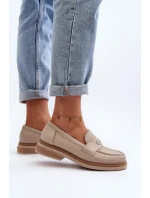 model 21648148 Dámské kožené mokasíny béžové - Zazoo