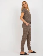 Nohavice D73770M61869I hnedé Nohavice D73770M61869I hnedé