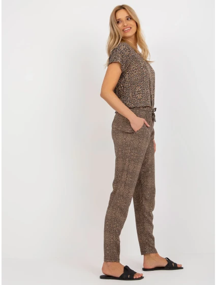 Nohavice D73770M61869I hnedé Nohavice D73770M61869I hnedé