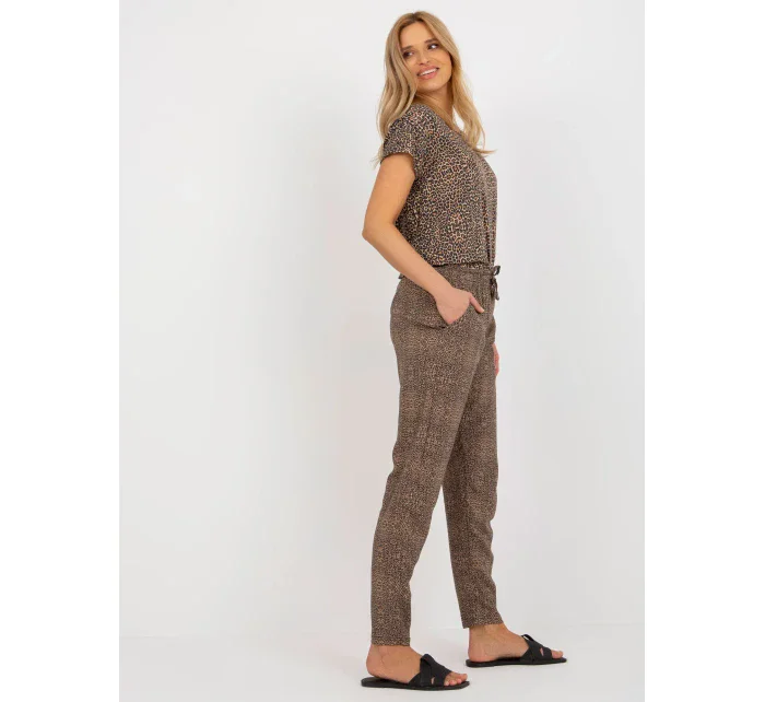 Nohavice D73770M61869I hnedé Nohavice D73770M61869I hnedé