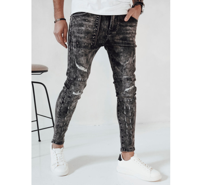 Pánske čierne džínsové nohavice Dstreet UX4146