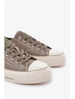 Pánske plátenné tenisky na platforme Big Star - zelené