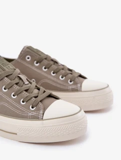 Pánske plátenné tenisky na platforme Big Star - zelené