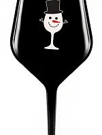 SNĚHULÁČEK - čierny nerozbitný pohár na víno 470 ml