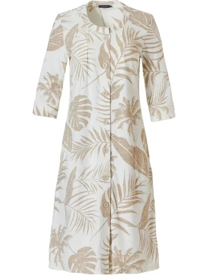 Dámska froté nočná košeľa 70231-144-6 béžová-potlač - Pastunette