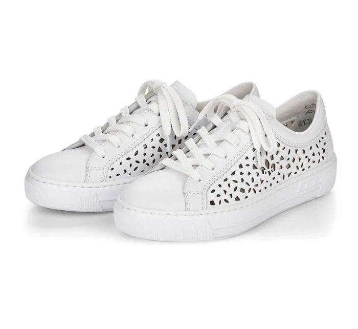Pohodlné kožené topánky Rieker W RKR641 white