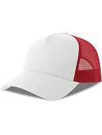 Atlantis Headwear Rapper Cotton-S 5-panelová truckerová čiapka 33.0260 biela/červená