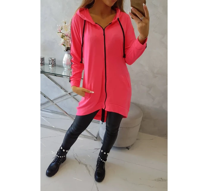 Mikina se zipem na zádech růžová neonová Mikina se zipem na zádech růžová neonová